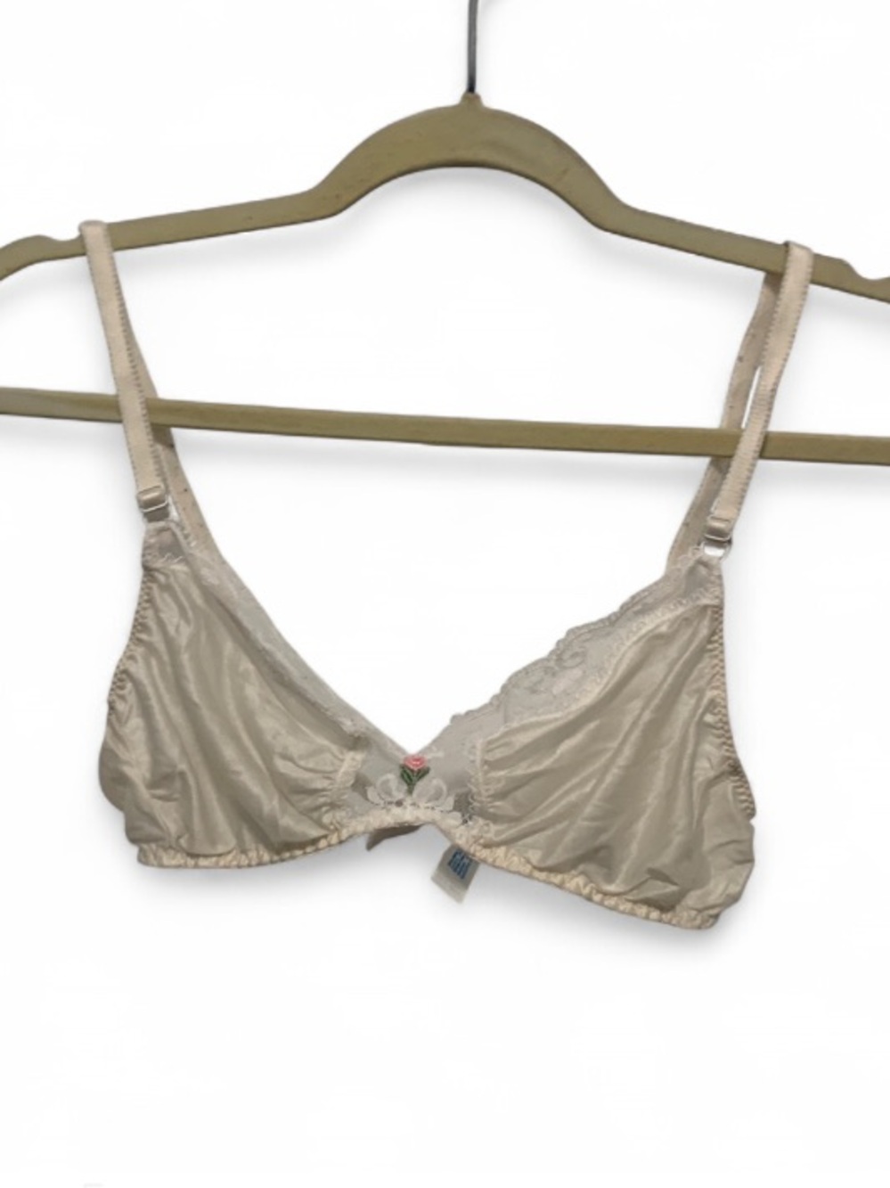 Vintage Maidenform Delicate Ivory Lace-Trim Bralette